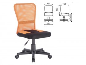 Кресло компактное BRABIX Smart MG-313, без подлокотников, комбинированное, черное/оранжевое в Горном - gornyj.mebel-nsk.ru | фото