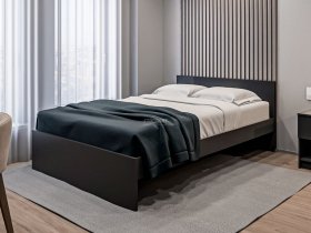 Кровать двуспальная 1,4м Бруклин СБ-3353 (диамант серый) в Горном - gornyj.mebel-nsk.ru | фото