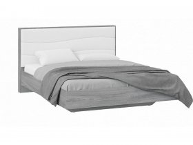 Кровать двуспальная 1,6 м «Миранда» Тип 1 (Дуб Гамильтон/Белый глянец) в Горном - gornyj.mebel-nsk.ru | фото