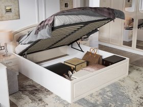 Кровать двуспальная 1,6 м Венеция КРМП-160 с подъемным механизмом в Горном - gornyj.mebel-nsk.ru | фото