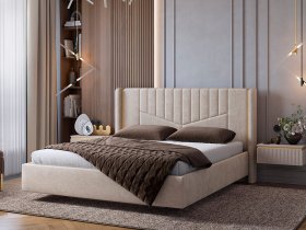 Кровать двуспальная 1,6м Диор (кашемир суфле (велюр)) в Горном - gornyj.mebel-nsk.ru | фото