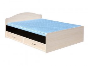 Кровать  двуспальная с ящиками 1,6м-1 (круглая спинка) в Горном - gornyj.mebel-nsk.ru | фото