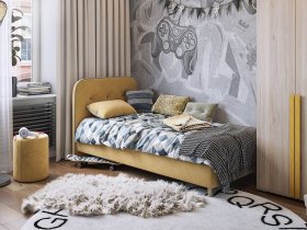 Кровать односпальная Лео 0,9 м в Горном - gornyj.mebel-nsk.ru | фото