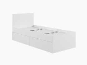 Кровать односпальная с ящиками 0,9м Мадера-М900 (белый) в Горном - gornyj.mebel-nsk.ru | фото