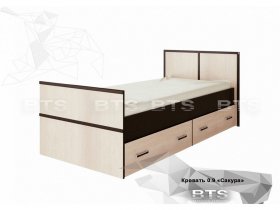 Кровать односпальная с ящиками 0,9м Сакура (BTS) в Горном - gornyj.mebel-nsk.ru | фото