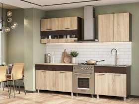 Кухонный гарнитур Босфор 2,0м (дуб сонома/венге) в Горном - gornyj.mebel-nsk.ru | фото