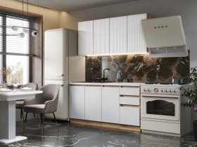 Кухонный гарнитур Ника 1,6 м (белый) в Горном - gornyj.mebel-nsk.ru | фото