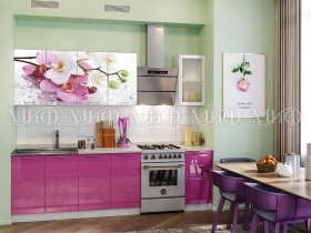 Кухонный гарнитур Орхидея (сиреневый) в Горном - gornyj.mebel-nsk.ru | фото