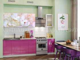 Кухонный гарнитур Вишневый цвет в Горном - gornyj.mebel-nsk.ru | фото