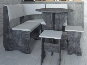Кухонный уголок Лотос  (цемент темный к/з White) в Горном - gornyj.mebel-nsk.ru | фото