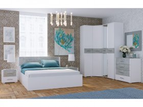 Модульная спальня Бьянка (белый/бетон) в Горном - gornyj.mebel-nsk.ru | фото