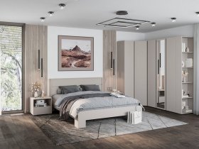 Модульная спальня Люмо (кашемир) в Горном - gornyj.mebel-nsk.ru | фото