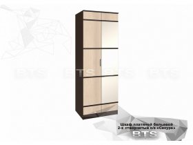 Шкаф двухстворчатый с зеркалом платяной-бельевой Сакура (BTS) в Горном - gornyj.mebel-nsk.ru | фото