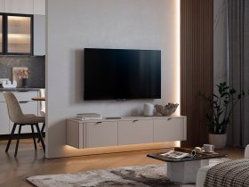 Тумба 2 Рич (кашемир/фрапучино матовый/черный) в Горном - gornyj.mebel-nsk.ru | фото